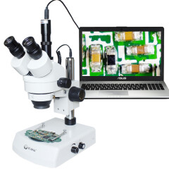 BELONA/贝朗 可接电脑 双目连续变倍体视数码显微镜 上下双光源 维修解剖珠宝鉴定 3标配+300W像素电子目镜
