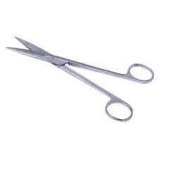 双鹿 不锈钢医用不锈钢手术剪 手术剪 实验用剪刀 直尖 弯尖 22cm直尖剪