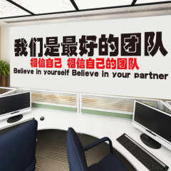 喜艾林公司企业文化墙标语墙贴纸励志口号齐心奋进办公室工厂墙贴画F 相信自己相信我们的搭档 特大