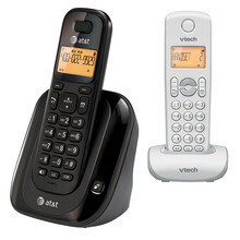 AT&T 31209数字无绳子母机家用商务办公有线座机 电话机 黑+1047-0灰白一拖一