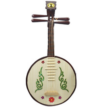 米囹 道具琵琶 中琴民族阮柳琴秦琴月琴乐器实木纯手工cos拍照摄影秀 绿色印花