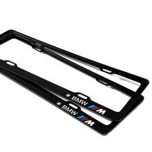 适用宝马车牌框新3系5系7系1系x1x3x4x5x6牌照框改装碳纤车牌架托牌照框 牌照框 黑色M款