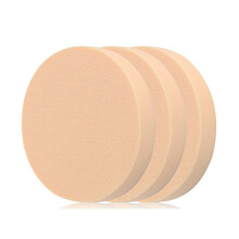 天姿雅面扑粉扑海绵葫芦水滴粉扑化妆棉海藻洗脸扑洁面扑化妆扑美容工具 圆形大号粉扑3片（桔色）