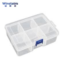 稳斯坦 Winstable WST077 零件盒 收纳盒 可拆塑料盒 五金盒 工具盒 螺丝配件电子元件盒 6格 16*12*5.5cm