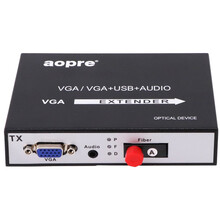aopre欧柏互联 高清HDMI/VGA音视频光端机 DVI转光纤收发器加USB网线延长器 一台价 VGA光端机 一台价1对拍2台 SC接口-单模单纤