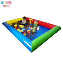 儿童沙滩池决明子玩具大型玩具套装加厚大号沙滩沙池套装摆摊充气沙池广场夜市玩沙充气生意沙滩 加厚9平3*3米+插电电泵+修补包