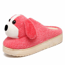 芷间 棉拖鞋女秋冬季全跟家居室内儿童月子防滑厚底可爱卡通家用毛毛加绒保暖棉鞋 拖鞋版大红3661 儿童225(内长22厘米)