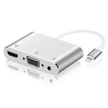 DRACO 适用于iphone7苹果手机iPad连接电视机显示器转接头8plus投屏投影仪 lightning转VGA HDMI转换器(升级款