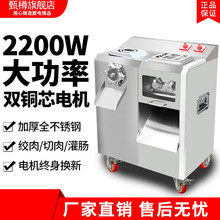甄樽 绞肉机商用大功率切肉机全不锈钢全自动多功能切菜机可拆卸碎肉切肉切片灌肠机 全脱卸双电机
