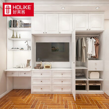 好莱客 现代简约欧式造型门整体置顶大衣柜 满墙衣柜电视柜组合 卧室定制 预付订金