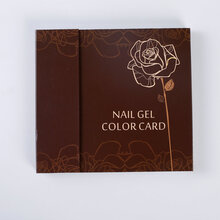 美甲色卡展示板样册甲片盒指甲油胶色板样板卡本美甲店展示板80色 120色小清新系列-金玫瑰-送甲片 120片