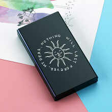 烟盒20支装 网红   网红风铝合金烟盒20支装细支女个性防压粗烟盒男自动弹盖 太阳 细烟盒(20支容量)