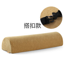 记忆枕头小型搭配床靠小半圆形枕记忆棉护颈椎枕躺椅枕头垫腿枕护腰靠 驼色(有搭扣)