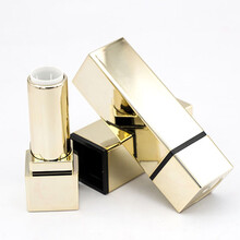 diy口红空管子弹头口红空管圆形方形口红空管内径12.1毫米口红模具 金色光面【二支装】