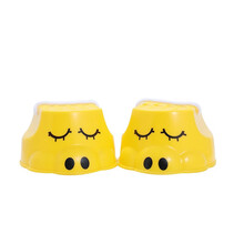 儿童踩高跷塑料幼儿园感统训练器材户外玩具拓展平衡踩高翘加厚款圆柱 小猪高跷黄色