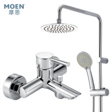 摩恩（MOEN）精铜淋浴花洒套装 多功能手持 不锈钢水呼吸节水纤薄大顶喷14132H+M22060