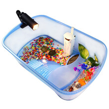 【升级款】憨憨宠 乌龟缸鱼缸带晒台大号塑料龟缸开放式养龟缸乌龟爬宠饲养箱养乌龟盆龟箱爬宠用品 中号套餐二42*24*14CM