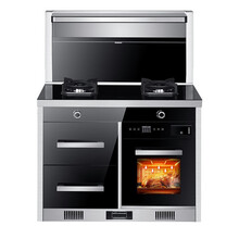 伟佳好太太 集成灶一体式油烟机燃气灶消毒柜烤箱一体式 集成灶抽油烟机煤气灶烟灶套餐 自动清洗烟灶联动 （一米带蒸烤箱+消毒柜）头部置物暖菜 液化气