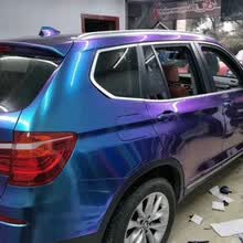 汽车改色膜汽车改色膜 车身电镀贴膜 镜面银色贴纸 光亮面电镀膜 亮银镜面膜 亚面电光紫魅蓝 1.52米*50