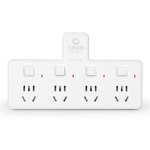 七度品尚一转一转二三四带开关插座插头插板转换器多孔插排无线智能扩展带USB 30544防雷(一转四)分控开关