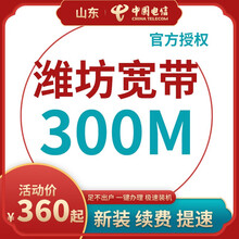中国电信 山东潍坊电信宽带办理光纤直播200M300M包年包月新装缴续费提速非移动联通优惠活动 以下套餐包含[设备费、调测费]等所有费用 36个月  300M