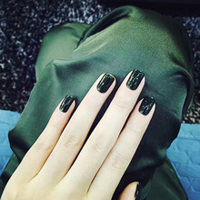 假指甲贴片穿戴式甲片可拆卸美甲成品摘带新娘学生长短款美甲贴片 墨绿纯色