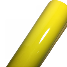 汽车光面改色膜 车身亮黑汽车外天窗膜 内饰改色贴纸 碳纤维 亮面浅黄色1.52米X1米