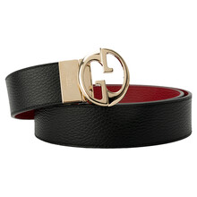 古驰（GUCCI） 女士黑色/红色牛皮革腰带 450000 CAO2G 1063-90