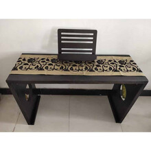 米囹 古琴桌凳 伏羲氏实木琴桌 可折叠式琴桌 禅意便携式书法桌古琴架 单个桌子圆形送桌旗+谱架