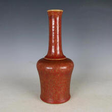 【芠拉】大清康熙年制枣红窑变摇铃尊 古玩收藏 古董瓷器 复古摆件 颜色釉