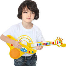费雪(Fisher-Price)电子小吉他玩具 婴幼儿音乐启蒙玩具宝宝早教弹奏乐器女男孩黄色GMFP013礼品