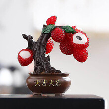 桥艺 荔枝茶宠摆件遇热水可变色创意个性茶玩茶具配件抖音同款 《大吉大荔-盆栽》变色茶宠