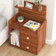邦达仕 床头柜 简约现代带抽屉收纳小柜子简易储物柜斗柜床边置物柜 【B款】古檀木（双斗）