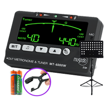 小天使 MT40W长笛/萨克斯/小号/笛子调音器 管乐专用校音器节拍器 【拍立减】MT6000黑+拾音电池+谱架