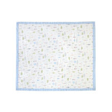 英氏婴儿纱布被宝宝6层纱布薄款被子盖被小被子100x100cm   YMJBJ00004A01 YMJBJ00004A01蓝色 100x100cm