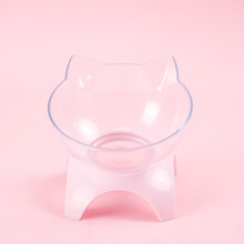 猫碗斜口保护颈椎斜口猫碗猫粮饮水猫食盆狗碗宠物碗猫咪碗狗饭碗单双碗宠物猫食盆保护颈椎猫粮碗猫咪用品 粉色