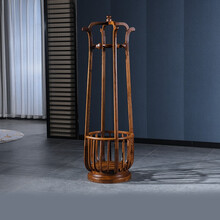 承古堂红木家具非洲鸡翅木（学名：非洲崖豆木）实木落地衣帽架新中式卧室挂衣架Q 落地衣帽架：直径57*高187cm