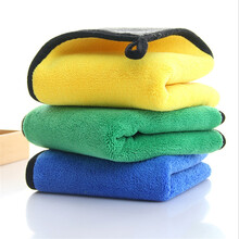 硕基 加厚毛巾 珊瑚绒擦车布 洗头巾发廊 擦头巾 洗车毛巾 擦车毛巾掸子理发店头发速干（3条 黄灰色30*30 ）