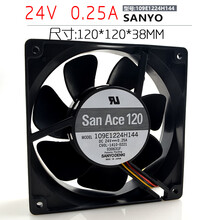 三洋sanyo 109E1224H144 24V 0.25A 12CM 双滚珠 12038 静音风扇 接口