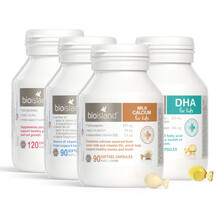 澳大利亚 佰澳朗德Bio Island比奥岛 乳钙+鳕鱼肝油+儿童DHA海藻油+锌片 组合套装 1岁以上