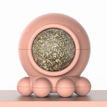 章鱼猫薄荷球舔舔乐360度旋转磨牙洁齿木天蓼猫咪用品宠物逗猫玩具 香果色