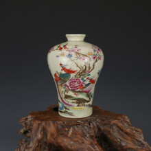 【芠拉】大清同治粉彩祥凤来仪梅瓶 仿古瓷器古董真品古玩收藏景德镇瓷器