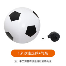 充气沙滩球戏水球幼儿园体智能大球水上排球活动庆典舞台装饰道具 1米沙滩球（足球）+气泵