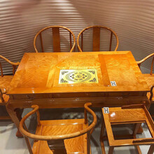 恒惠非国标红木金丝楠（学名： 楠木）家具泡茶桌七件套中式全实木茶桌椅组合全榫卯结构不含铁钉 大叶桢楠泡茶桌七件套158