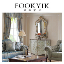 福溢家居意大利家具彩绘玄关柜客厅隔断柜装饰柜子家具餐边柜鞋柜