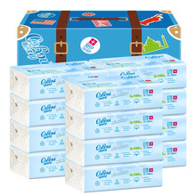 可心柔V9婴儿纸巾抽纸餐巾纸柔润保湿纸巾3层100抽12包整箱装