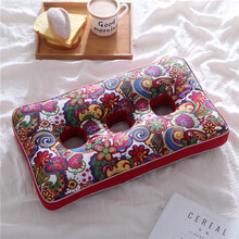 护耳枕头老粗布三孔耳枕老人护耳枕纯荞麦壳枕头枕芯带孔枕头护颈枕顾致 8号色