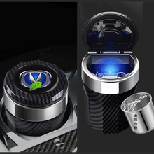 佐爵 21款 车载烟灰缸 汽车烟灰缸多功能 车用烟灰缸 改装 带盖 带LED灯 金属内胆 适于 长安CS75PLUS CS55 CS35 CS15 碳纤纹款 烟灰缸