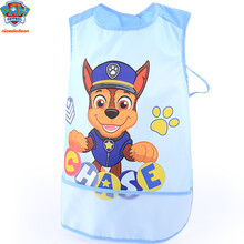 汪汪队罩衣短袖儿童围兜男童女童无袖防水夏季防脏吃饭宝宝围裙 PA181款 蓝色 阿奇 110/建议身高90-115cm