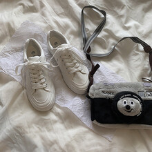 娅莱娅复古帆布鞋女学生韩版百搭透气小白鞋女原宿风低帮平底板鞋女新款休闲鞋女 白色 37（试穿为正常码）